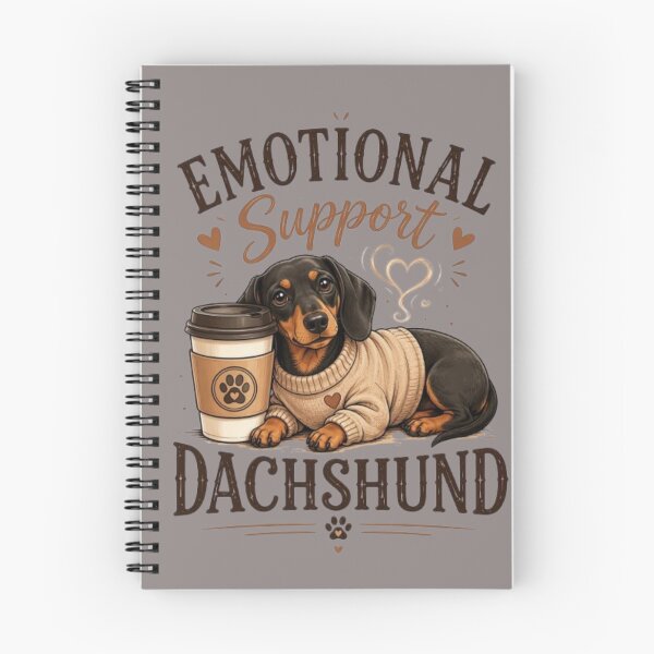 Item preview, Emotional Support Dachshund Illustration – Cozy Dog & Coffee Design designed and sold by EdgeSphere.