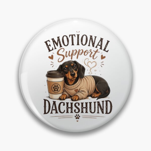 Item preview, Emotional Support Dachshund Illustration – Cozy Dog & Coffee Design designed and sold by EdgeSphere.
