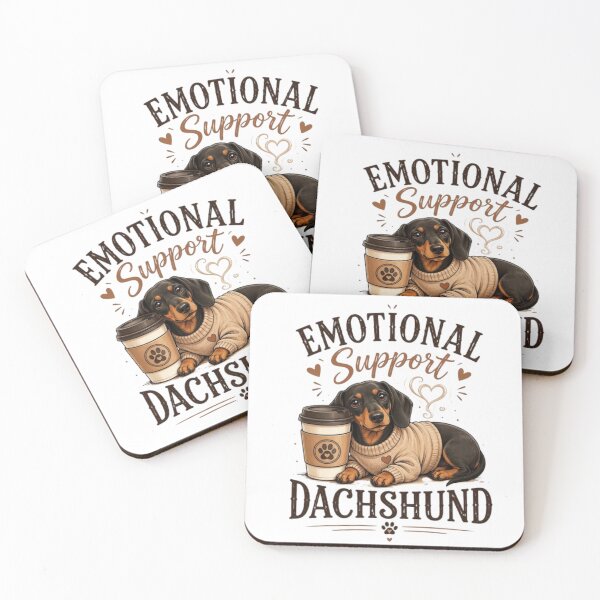 Item preview, Emotional Support Dachshund Illustration – Cozy Dog & Coffee Design designed and sold by EdgeSphere.