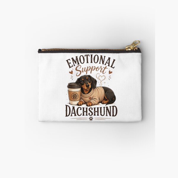 Item preview, Emotional Support Dachshund Illustration – Cozy Dog & Coffee Design designed and sold by EdgeSphere.