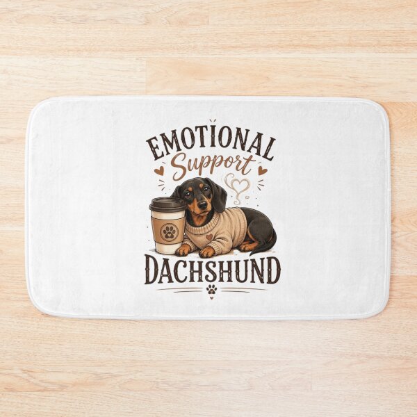 Item preview, Emotional Support Dachshund Illustration – Cozy Dog & Coffee Design designed and sold by EdgeSphere.