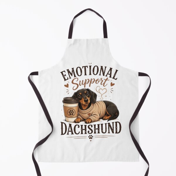 Item preview, Emotional Support Dachshund Illustration – Cozy Dog & Coffee Design designed and sold by EdgeSphere.