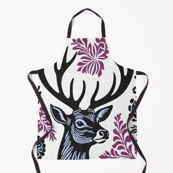 Item preview, Majestic Stag Linocut Floral Folk Art Deer Illustration designed and sold by LYAN-STORE.