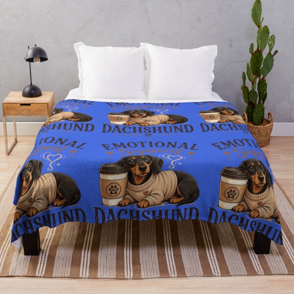 Item preview, Emotional Support Dachshund Illustration – Cozy Dog & Coffee Design designed and sold by EdgeSphere.