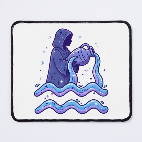 Item preview, Aquarius Water Bearer Modern Illustration designed and sold by Zodiac Celestial Art.