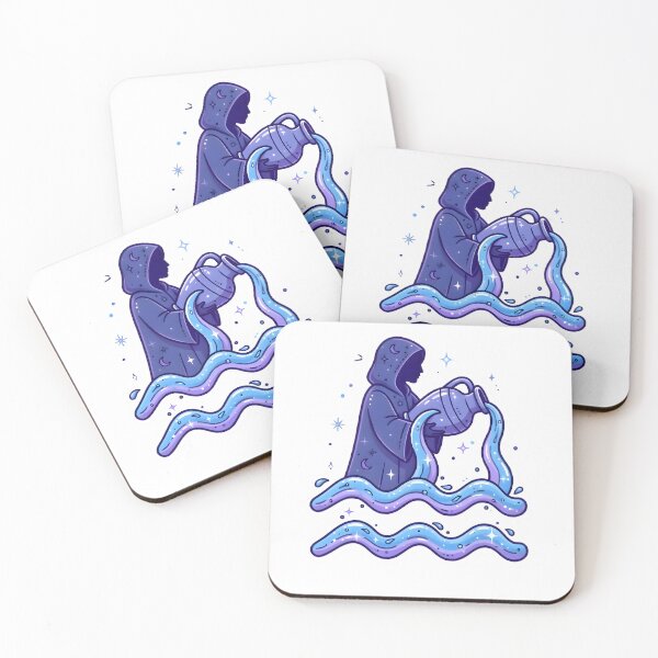 Item preview, Aquarius Water Bearer Modern Illustration designed and sold by Zodiac Celestial Art.
