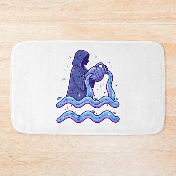 Item preview, Aquarius Water Bearer Modern Illustration designed and sold by Zodiac Celestial Art.