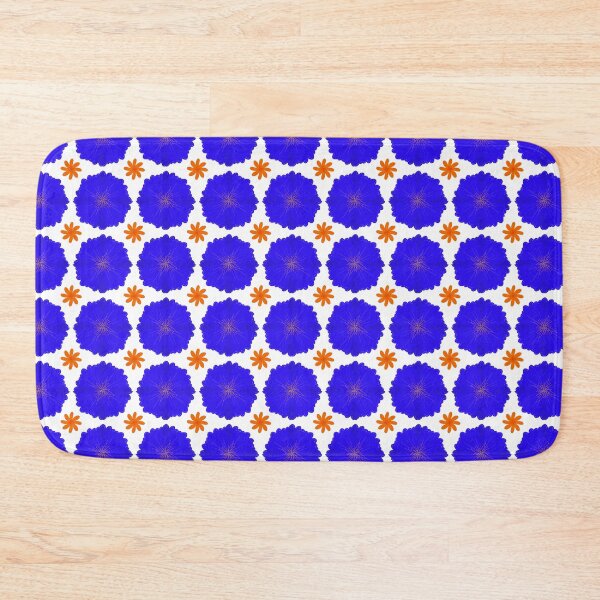 Item preview, Seamless Floral Pattern with Blue and Orange Flowers on White Background designed and sold by AjjimaJKM.