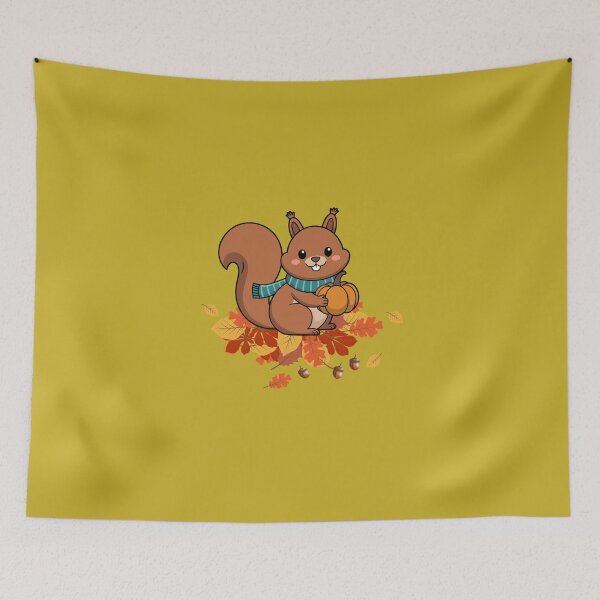 Item preview, Cute Squirrel with Pumpkin – Whimsical Autumn Fall Illustration designed and sold by BigDigital.