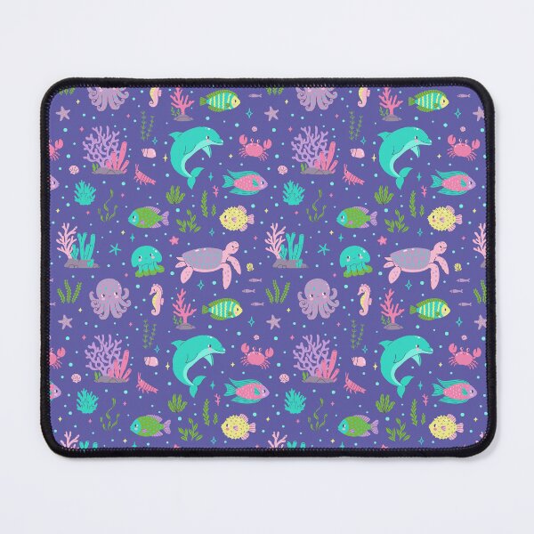 Item preview, pattern with cute underwater creatures designed and sold by burbura.