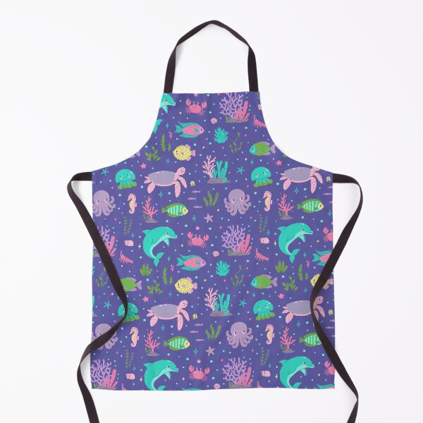 Item preview, pattern with cute underwater creatures designed and sold by burbura.