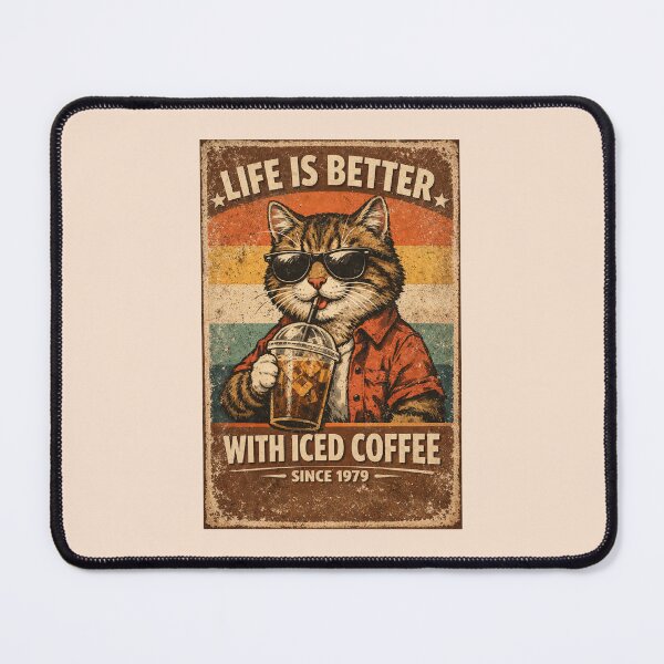 Item preview, Vintage Iced Coffee Cat Metal Sign Life Is Better With Coffee Art designed and sold by CreativeArtistL.