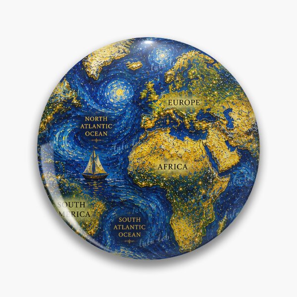 Item preview, Starry World Map – A World in Motion designed and sold by LuluLeb.