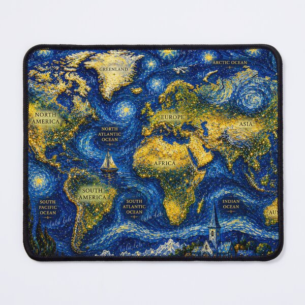 Item preview, Starry World Map – A World in Motion designed and sold by LuluLeb.