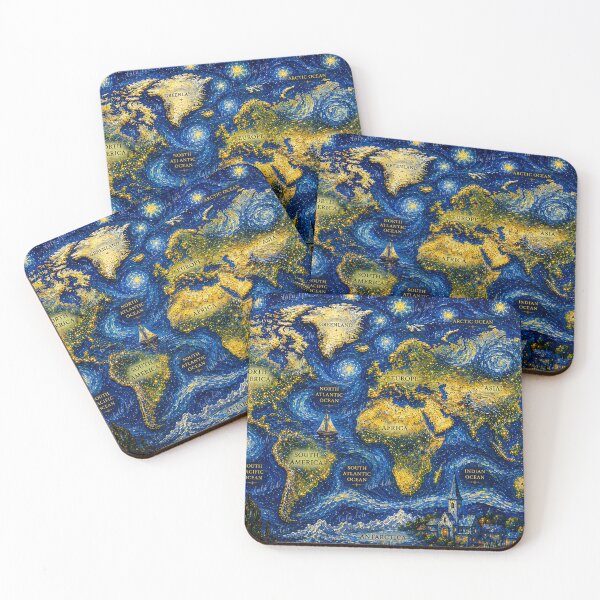 Item preview, Starry World Map – A World in Motion designed and sold by LuluLeb.