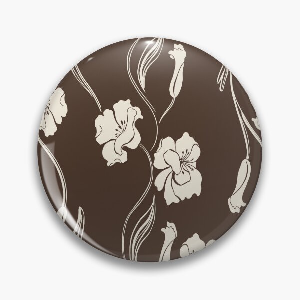 Item preview, Chocolate Brown Minimalist Floral Vine Pattern designed and sold by Aniko Tulipan.