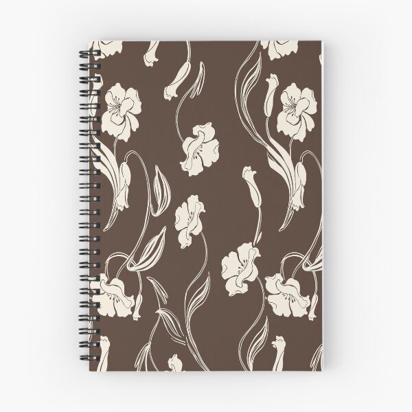 Item preview, Chocolate Brown Minimalist Floral Vine Pattern designed and sold by Aniko Tulipan.