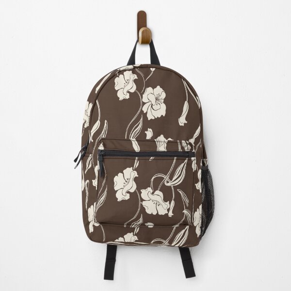 Item preview, Chocolate Brown Minimalist Floral Vine Pattern designed and sold by Aniko Tulipan.