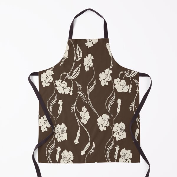 Item preview, Chocolate Brown Minimalist Floral Vine Pattern designed and sold by Aniko Tulipan.