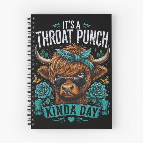 Item preview, It's a Throat Punch Kinda Day Funny sassy Highland Cow designed and sold by Kyzed.