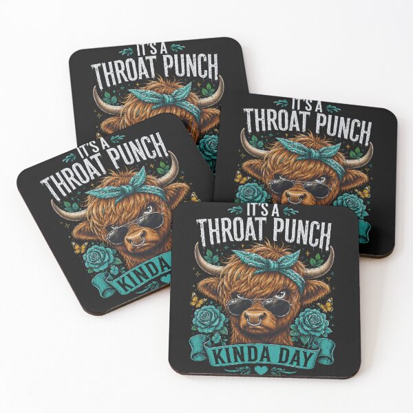 Item preview, It's a Throat Punch Kinda Day Funny sassy Highland Cow designed and sold by Kyzed.