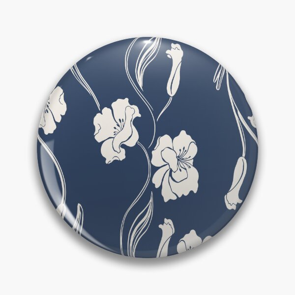 Item preview, Navy Blue Minimalist Floral Vine Pattern designed and sold by Aniko Tulipan.