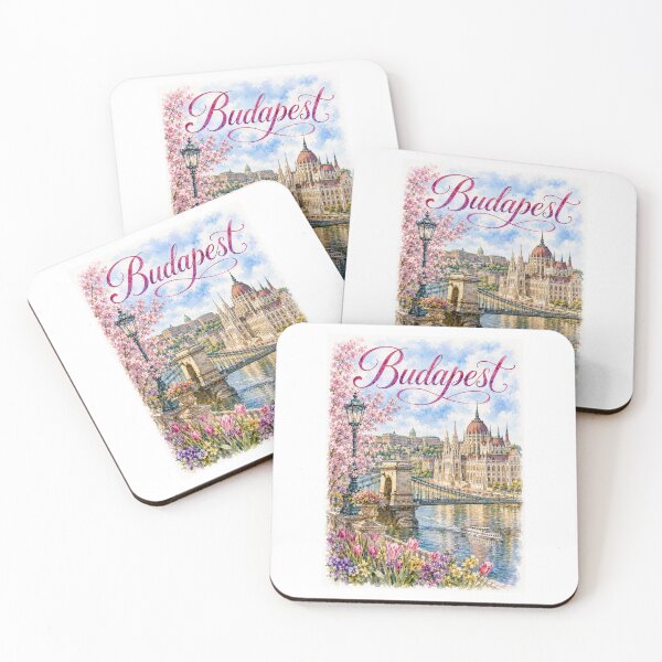 Item preview, Budapest Hungary  whimsical watercolor designed and sold by TravelMarvel.