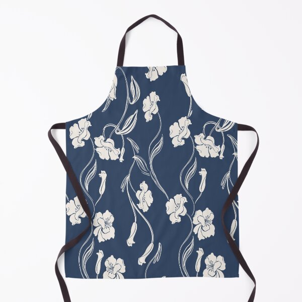 Item preview, Navy Blue Minimalist Floral Vine Pattern designed and sold by Aniko Tulipan.