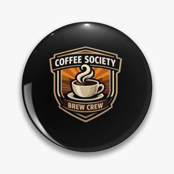 Item preview, Coffee Society Brew Crew Vintage Shield Emblem Sticker  designed and sold by FestivityFinds.