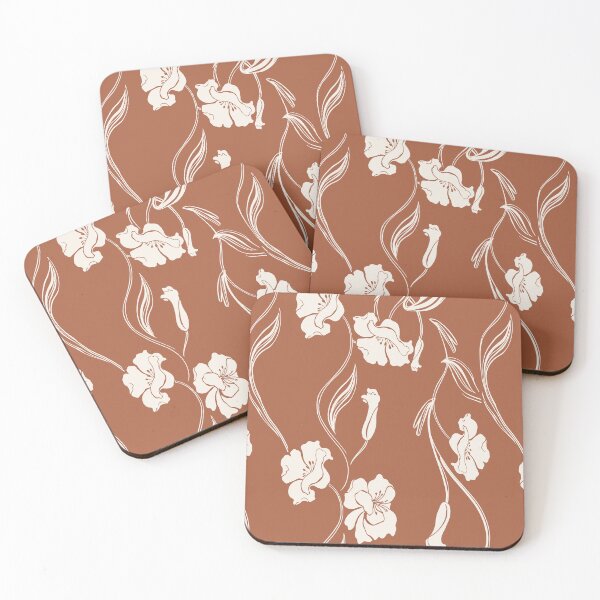 Item preview, Terracotta Minimalist Floral Vine Pattern designed and sold by Aniko Tulipan.