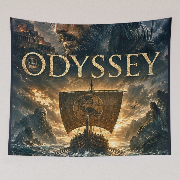 Item preview, Odyssey – Epic Greek Mythology Movie Poster, Ancient Sea Adventure Wall Art designed and sold by lavanya11.