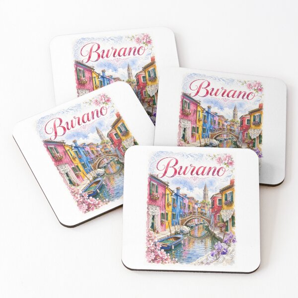 Item preview, Burano Venice Italy Travel poster  whimsical watercolor designed and sold by TravelMarvel.