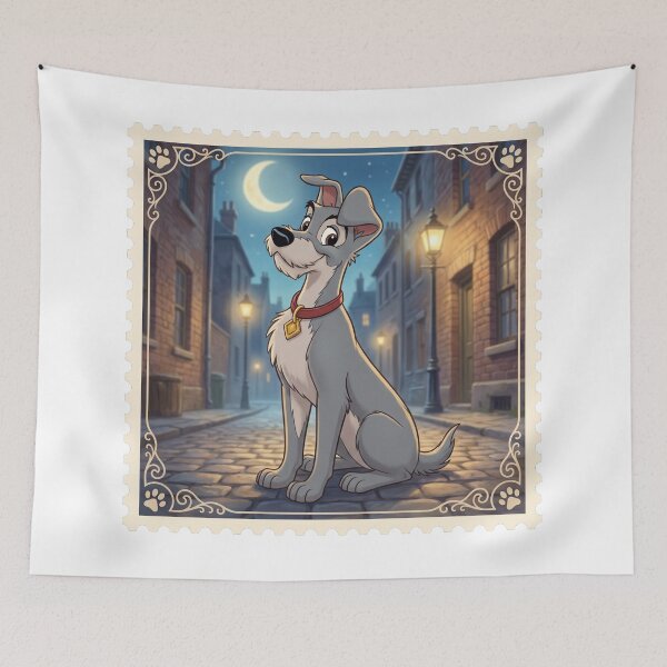 Item preview, Fictional Tramp Dog Postage Stamp designed and sold by Bad-Decisions-Designs.