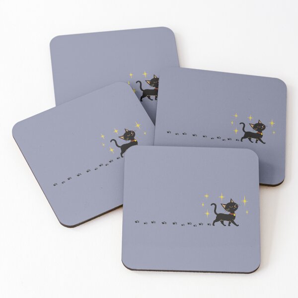 Item preview, Smug Black Cat Paw Print Trail designed and sold by pixiedustpaint.