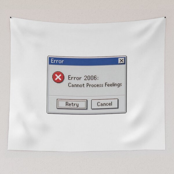 Item preview, Retro Computer Error 2006 Cannot Process Feelings Pixel Sticker  designed and sold by FestivityFinds.