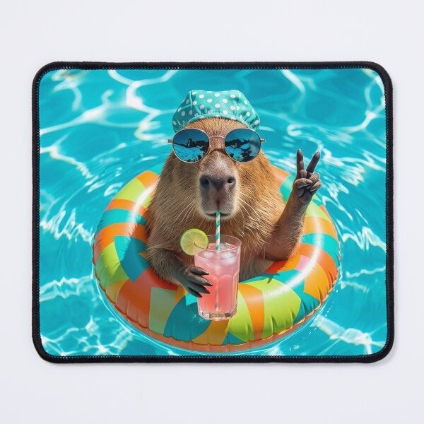 Item preview, Capybara Pool Party with Cocktail designed and sold by JenniferMoren.