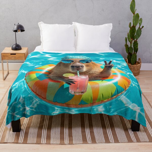 Item preview, Capybara Pool Party with Cocktail designed and sold by JenniferMoren.