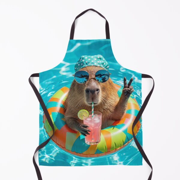 Item preview, Capybara Pool Party with Cocktail designed and sold by JenniferMoren.