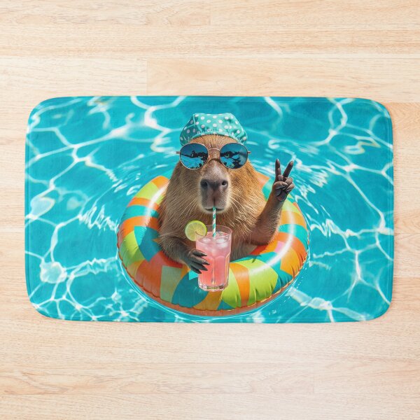 Item preview, Capybara Pool Party with Cocktail designed and sold by JenniferMoren.
