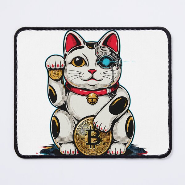 Item preview, Bitcoin Maneki Neko – Cyberpunk Lucky Cat designed and sold by Georgiale.