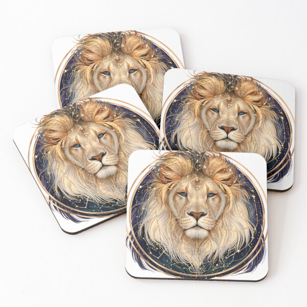 Item preview, Leo Zodiac Lion Astrology Celestial Constellation Gold Navy PNG designed and sold by MythicMood.