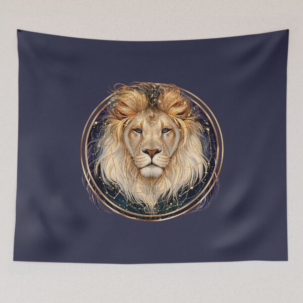 Item preview, Leo Zodiac Lion Astrology Celestial Constellation Gold Navy PNG designed and sold by MythicMood.