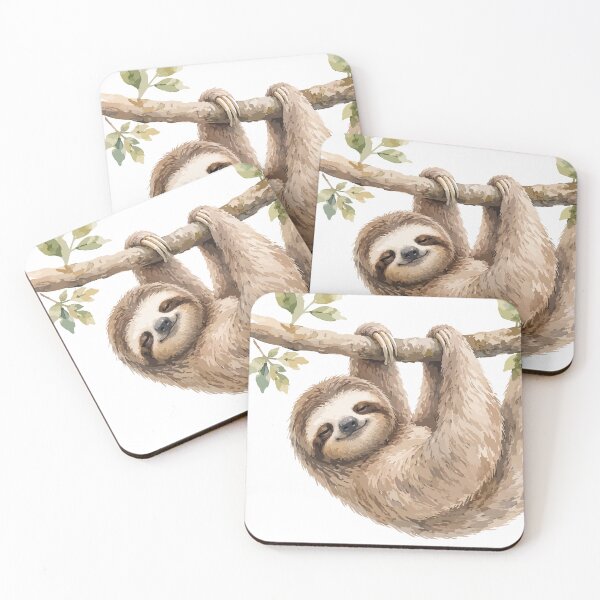 Item preview, Hanging Sloth - Watercolor Wildlife Illustration designed and sold by medicalkinoko.