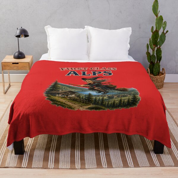Item preview, First Class to the Alps – Funny Flying Witch Alpine Adventure designed and sold by Alpine-Ink.
