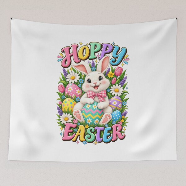 Item preview, Hoppy Easter Bunny in Colorful Spring Garden designed and sold by Kolibra.