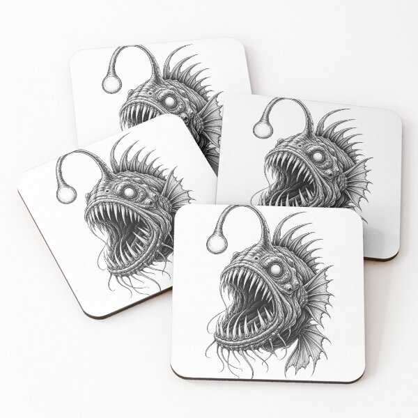 Item preview, Deep Sea Anglerfish Monster Fishing T-Shirt – Dark Ocean Predator Design for Fishermen designed and sold by Artimax-Studio.