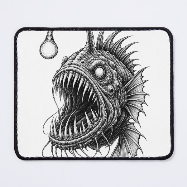 Item preview, Deep Sea Anglerfish Monster Fishing T-Shirt – Dark Ocean Predator Design for Fishermen designed and sold by Artimax-Studio.