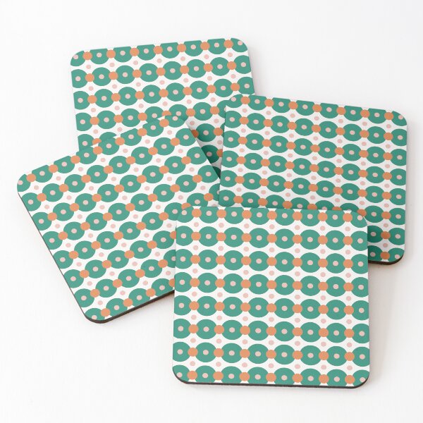 Item preview, Retro 70s Geometric Circle Pattern Emerald Orange designed and sold by Angie-Atelier.
