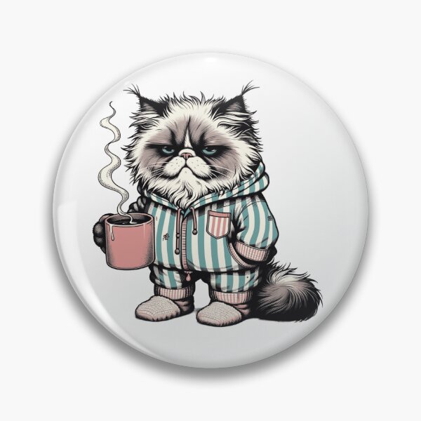 Item preview, Grumpy Cat in Cozy Winter Hoodie Drinking Coffee Cute Cat designed and sold by Aedition.