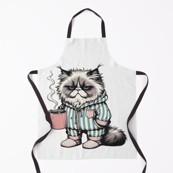 Item preview, Grumpy Cat in Cozy Winter Hoodie Drinking Coffee Cute Cat designed and sold by Aedition.